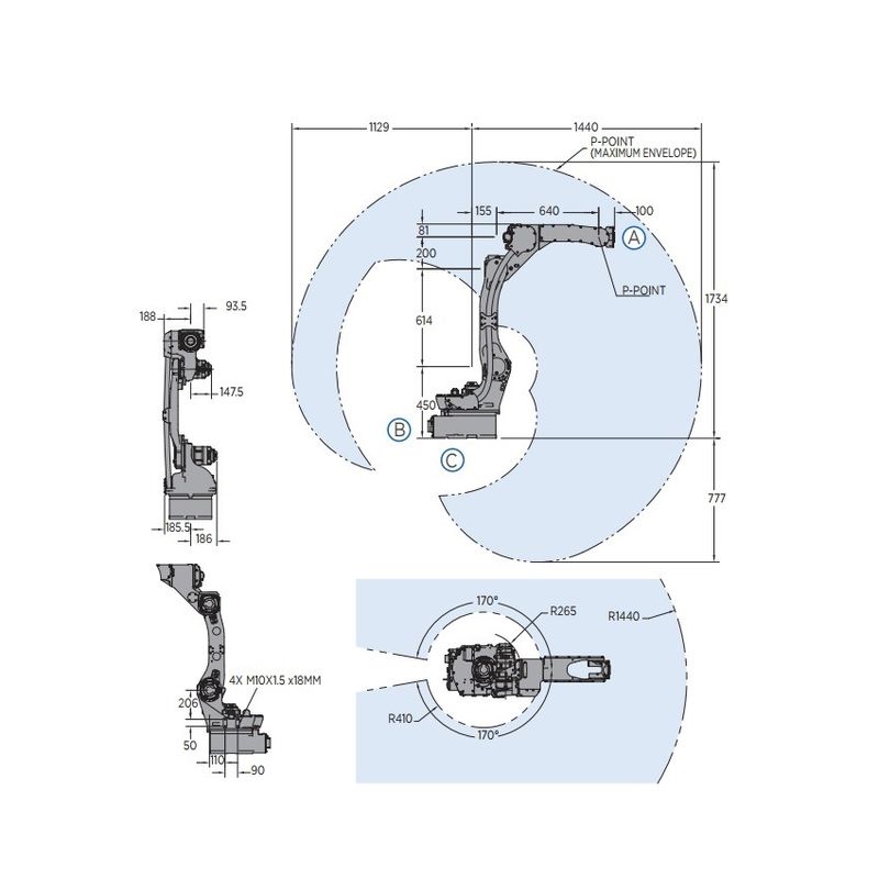 Yaskawa Motoman AR1440 6axis arc welding robot providing fast and