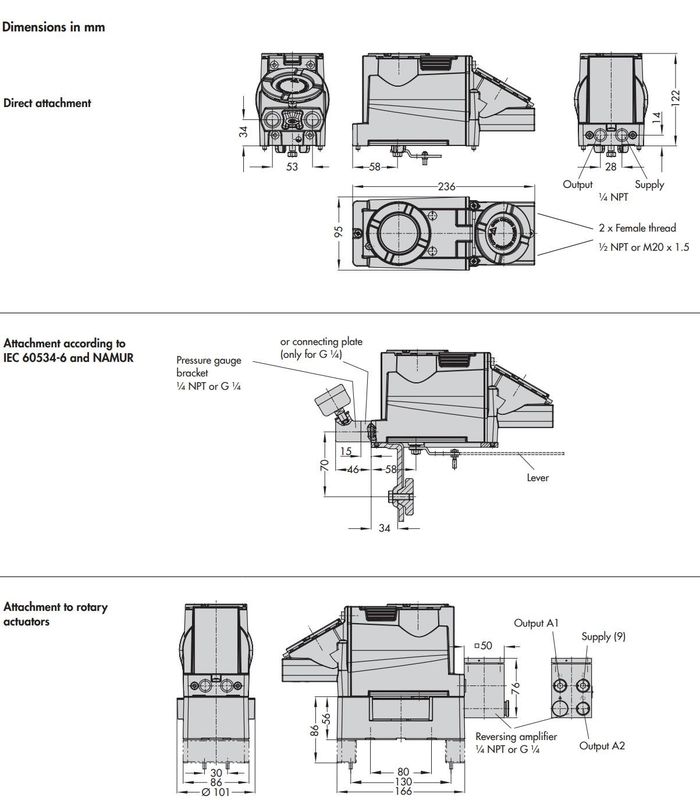 Smart Samson Valve Positioner High Temperature 37313 for Pneumatic