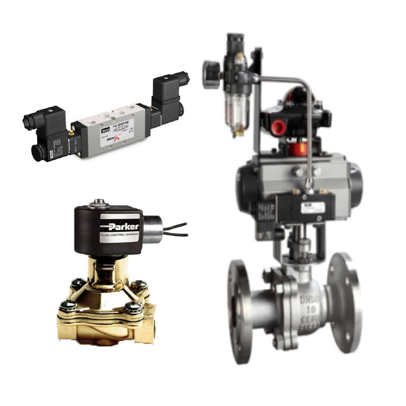 Chinese Control Valves With Pneumatic Actuator And Parker D3DW Solenoid