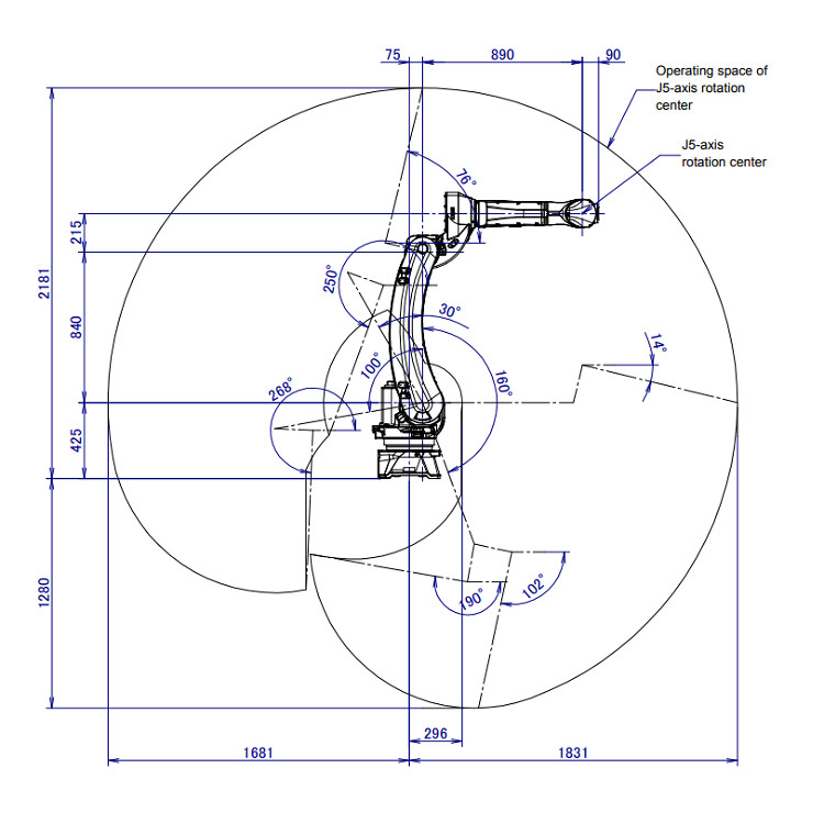 6 Axis Industrial Fanuc Robot Arm M-20iD/25 With CNGBS Robot Positioner ...