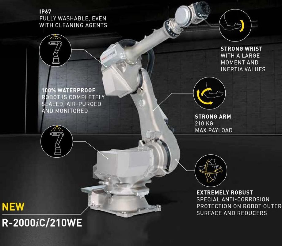 Industrial robot 6-axis R-2000 iC 210WE light payload material removal robot for sale