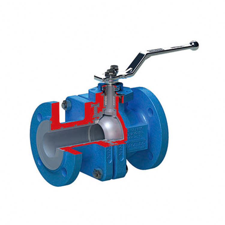 Stainless Steel Lined Pneumatic Ball Valve PN 16 Class 150 Blue Color CE Certification