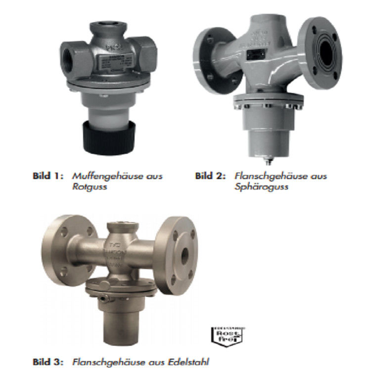 44-0 B-DIN Steam Pressure Reducing Valve With PN 25 Pressure Rating Stable Performance