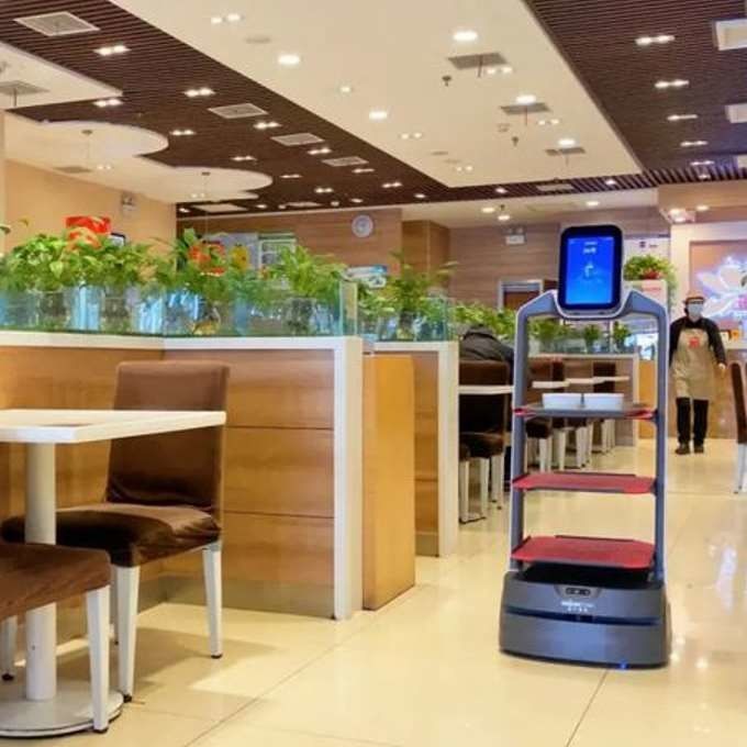 Robot Restaurant Service Zhaocaibao For Automated Food Delivery As Food ...
