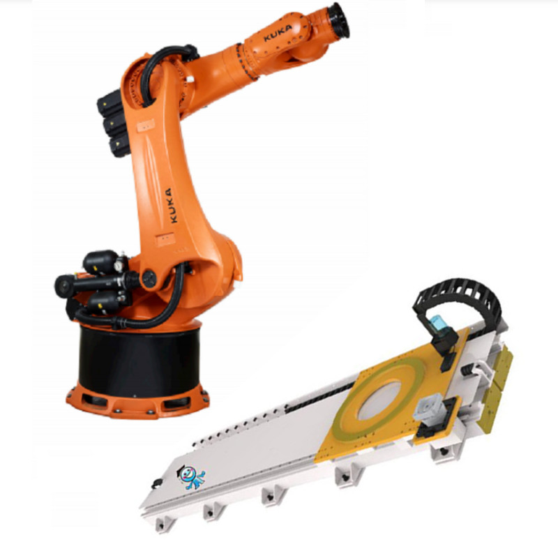 Robot Guide Rail KUKA KR 240 R3330 Palletizing Robot With CNGBS Linear Guide Rail As ...