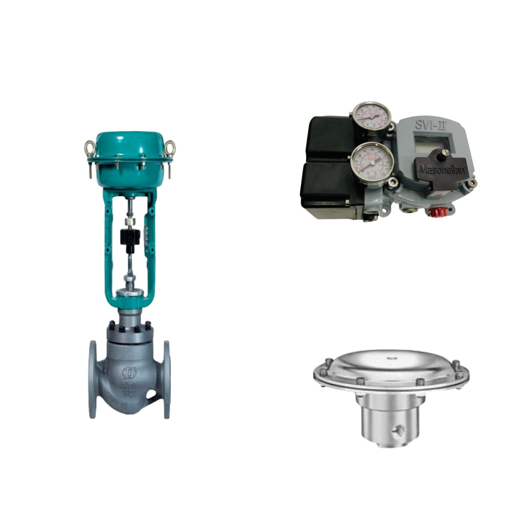 Tescom Control Valve Pneumatic Control Valve With Masoneilan SVI2-21123121 Positioner And ...