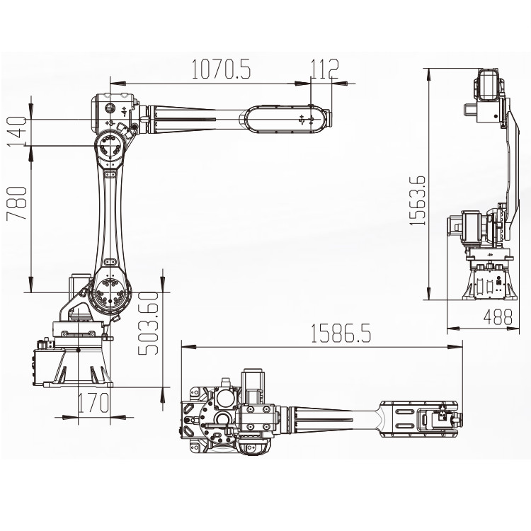 Industrial Robot China With 2032MM Reach 6 Axis Industrial Robotic Arm ...