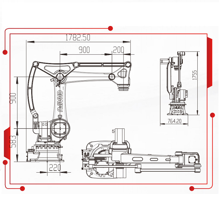 4 Aixs Robotic Arm Manipulator With 50KG Payload 2220MM Reach ...