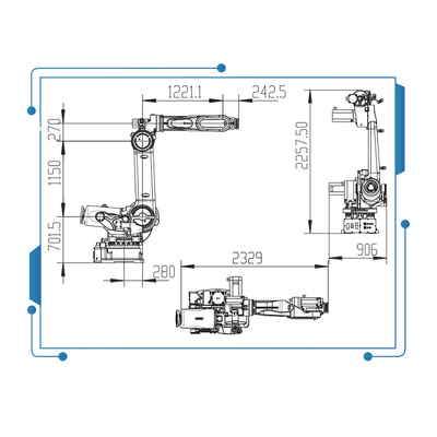 Industrial Heavy Duty Handling Robot 6 Axis Robot China GBS165-K3200 With Gripper