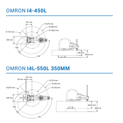 OMRON I4-450L 4 Axis Scara Robot High Speed Robot For 3C Industry