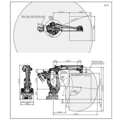 Kawasaki Robot CP180 6 Axis Robot Arm 180KG Payload 3255mm Reach Pick Place With Gripper