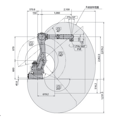 Kawasaki Robot RD080N Cnc 6 Axis Robotic Arm For Palletizing With 80KG Payload