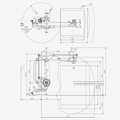 Hyundai Packing Robot HP160 Arms 160KG Payload 3128 Reach With Gripper