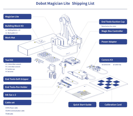 Educational Robot  DOBOT Magician Lite K12 Collaborative Robot With 250G Payload And 340mm Reach Cobot