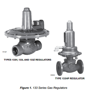 Fisher 133 Series Medium Pressure Regulators Pneumatic Gas Pressure Reducing Valve