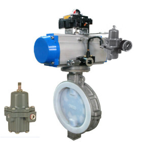 Butterfly Control Valve With Actuator And With Fish-Er 67CFR Filter Regulator