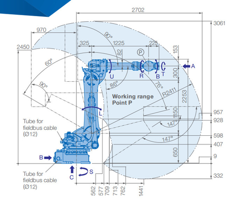 Powerful Handling Yaskawa Robot Arm 180kg High Payload Industrial 6 Axis GP180