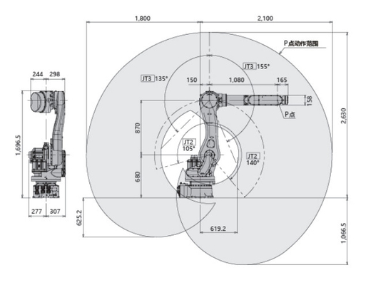 Kawasaki 6 Axis Robot Arm RS080 With Gripper For Handling Palletizing Feeding Blanking