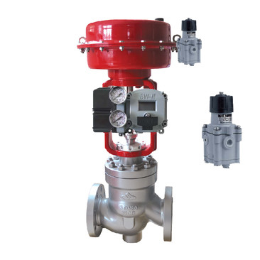 Straight Angle Type Top Guide Valve With Masoneilan 78-40 Air Filter Regulator And SVI2 Valve Pneumatic Valve