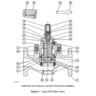 Fisher Regulator 1190 Low Pressure Gas Blanketing Valve Pilot Operated Pressure Reducing Valve For Skid Mounting