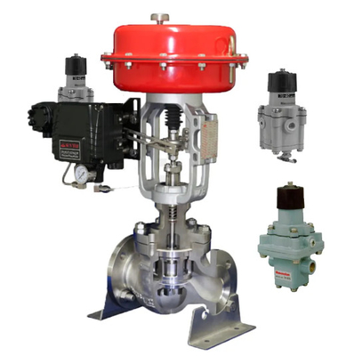 Straight Angle Type Top Guide Valve With Masoneilan 78-40 Air Filter Regulator And SVI2 Valve Pneumatic Valve