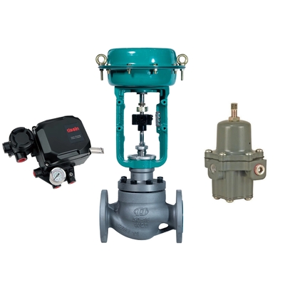 Chinese Chuan Yi Control Valve With Tissin TS600L E-P Positioner And Fisher 67CFR Pressure Reducing Valve