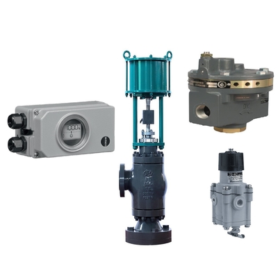 Flow Control Valve Fisher 2625 Filter Regulator With Samson 3730-3 Valve Positioner And Masoneilan 78-40