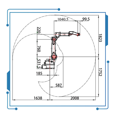 China GBS Arc Welding Robot GBS6-C2080 6 Axis Robot Robot Arm With  Megmeet CM350 Welding Machine