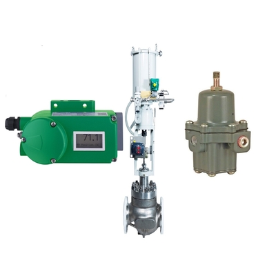 Flow Control Valve With Foxboro SRD998 Valve Positioner And Fisher 67CFR Filter Regulator