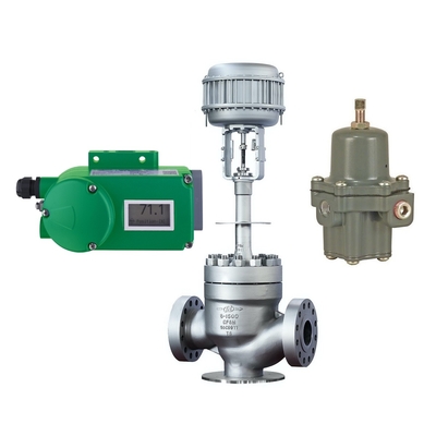 Flow Control Valve With Foxboro SRD998 Valve Positioner And Fisher 67CFR Filter Regulator