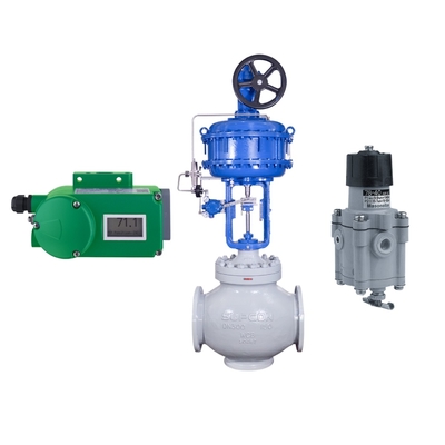 Flow Control Valve With Foxboro SRD998 Valve Positioner And Fisher 67CFR Filter Regulator