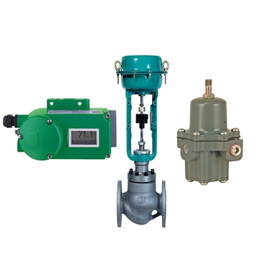 Flow Control Valve With Foxboro SRD998 Valve Positioner And Fisher 67CFR Filter Regulator