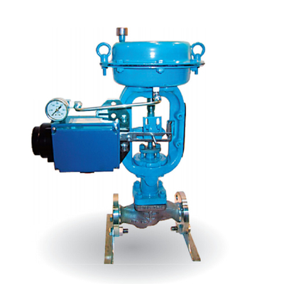 Control Valve With Actuator And Azbil Avp100  Pneumatic Smart Valve Positioner