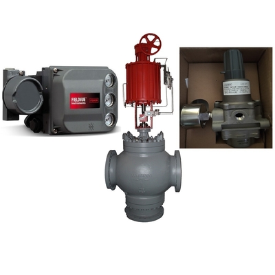 Pneumatic Control Valve With Positioner FISHER DVC6200 Smart Valve Positioner And Linear Pneumatic Actuator