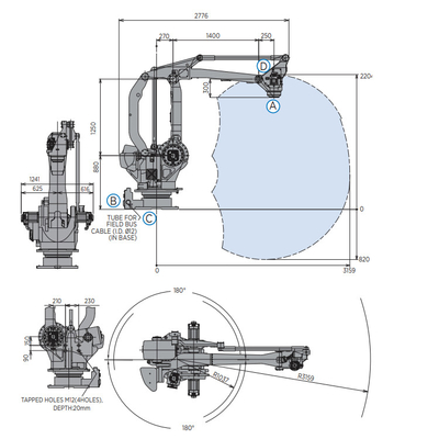Industrial Robot YASKAWA MPL160II With Robotic Arm With 160KG Payload For Palletizing