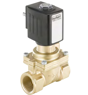 2/2 Running Burkert Brass Solenoid Valve 6281 With 24DVC High Temperature Resistant 2/2-Way Diaphragm