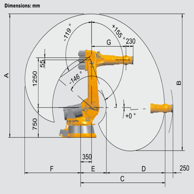 Kuka 6 Axis Handling Robotic Arm KR 240 R3330 With CNGBS Robot Guide Rail For Handling Robot