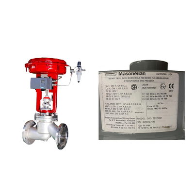China's famous Pneumatic control valve  with Masoneilan SVI2-21123121  positioner and ASCO solenoid valve