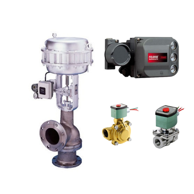 Quick Change Single Seat Control Valve With Fisher  DVC6200  Valve Positioner And EMERSON ASCO210 2-Way Solenoid Valve