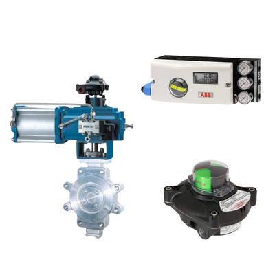 Pneumatic Control Valve With ABB TZIDC-200 Positioner And  Rotork Limit Switch
