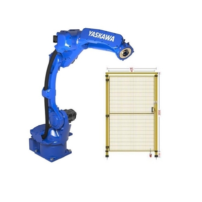 6 Axis Robotic Arm Yaskawa GP12 With CNGBS Security Fence For Automated Handling As Universal Robot