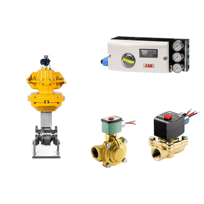 Pneumatic Control Valve With ABB TZIDC-200 Positioner And  EMERSON ASCO210 2-Way Solenoid Valves