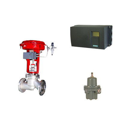 Pneumatic Control Valve Positioner Siemens SIPART PS2 And Fisher 67CFR Filter Regulator
