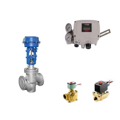 Pneumatic Control Valve With Original Rotork YT-2500 Smart Valve Positioner And  EMERSON ASCO210 2-Way Solenoid Valves
