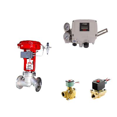 Pneumatic Control Valve With Original Rotork YT-2500 Smart Valve Positioner And  EMERSON ASCO210 2-Way Solenoid Valves