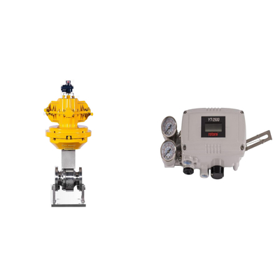Pneumatic Control Valve With Original Rotork YT-2500 Smart Valve Positioner And  Burkert Type 5404 Solenoid Valve