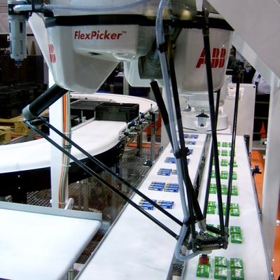 ABB Industrial Smart Robot Arm IRB 360  3 / 4 Axis With CNGBS Guide Rail Pick And Place Machine Delta Robot