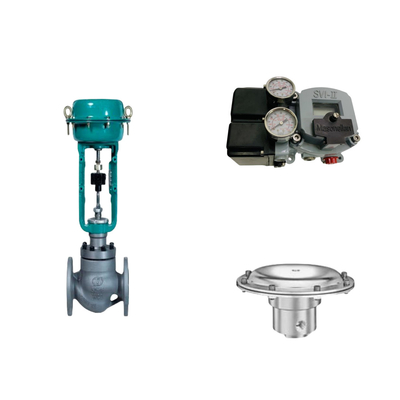Pneumatic Control Valve With Masoneilan SVI2-21123121 Positioner And Tescom 44-4600   Pressure Regulating Valve