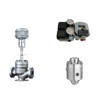 Pneumatic Control Valve With Masoneilan SVI2-21123121 Positioner And Tescom 26-1100 Pressure Regulating Valve