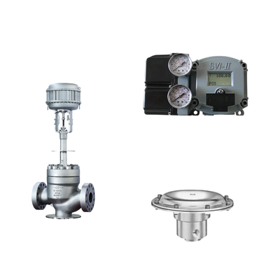 Pneumatic Control Valve With Masoneilan SVI2-21113121 Positioner And Tescom 44-4600 Pressure Regulating Valve